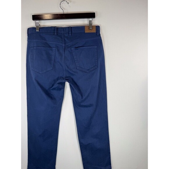 Peter Millar Mens Pants Blue Chino Straight Crown Performance Stretch Golf 33x27 - Picture 8 of 11